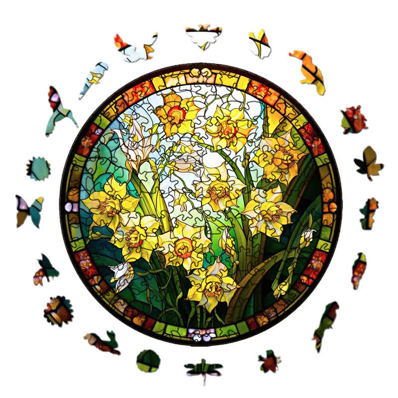 Rubbyoo Daffodil Flower - Wooden Jigsaw Puzzle - image 1