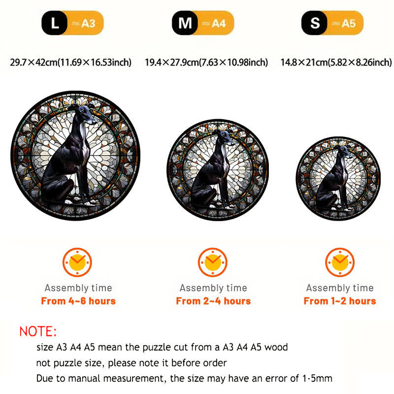 Rubbyoo Black Greyhound Dog - Wooden Jigsaw Puzzle - image 2