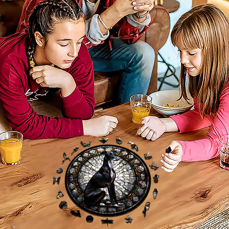 Rubbyoo Black Greyhound Dog - Wooden Jigsaw Puzzle - image 3