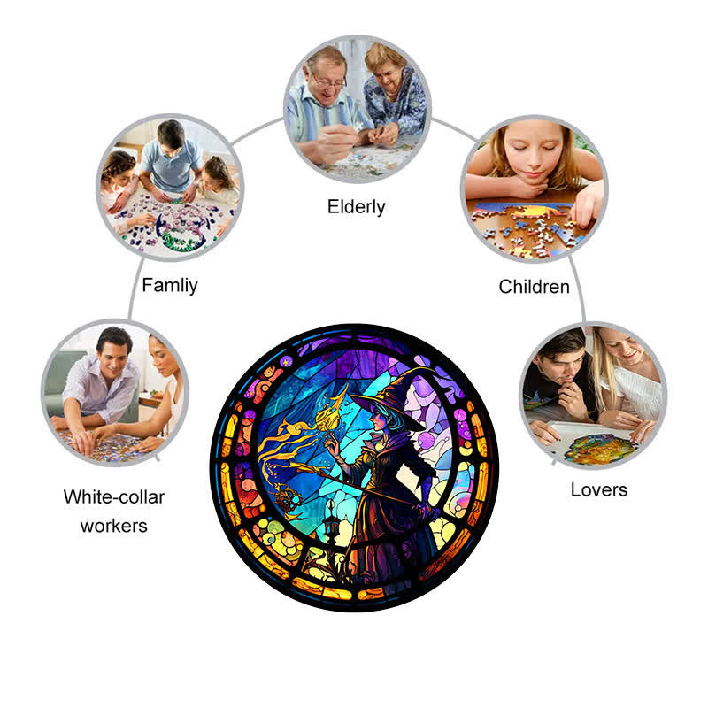 Rubbyoo Elegant Witch With Black Hat - Wooden Jigsaw Puzzle - image 4