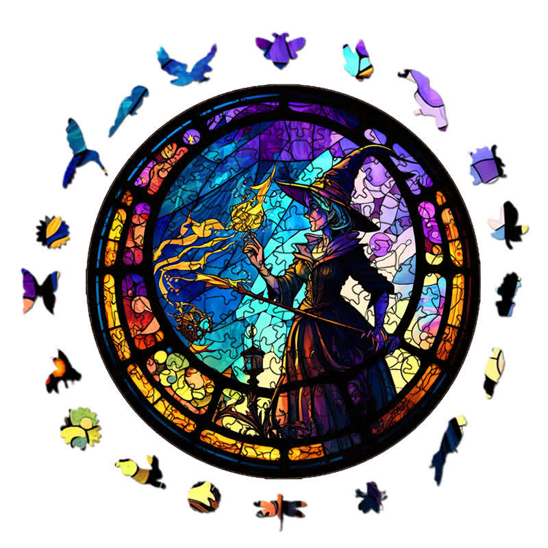 Rubbyoo Elegant Witch With Black Hat - Wooden Jigsaw Puzzle - image 1