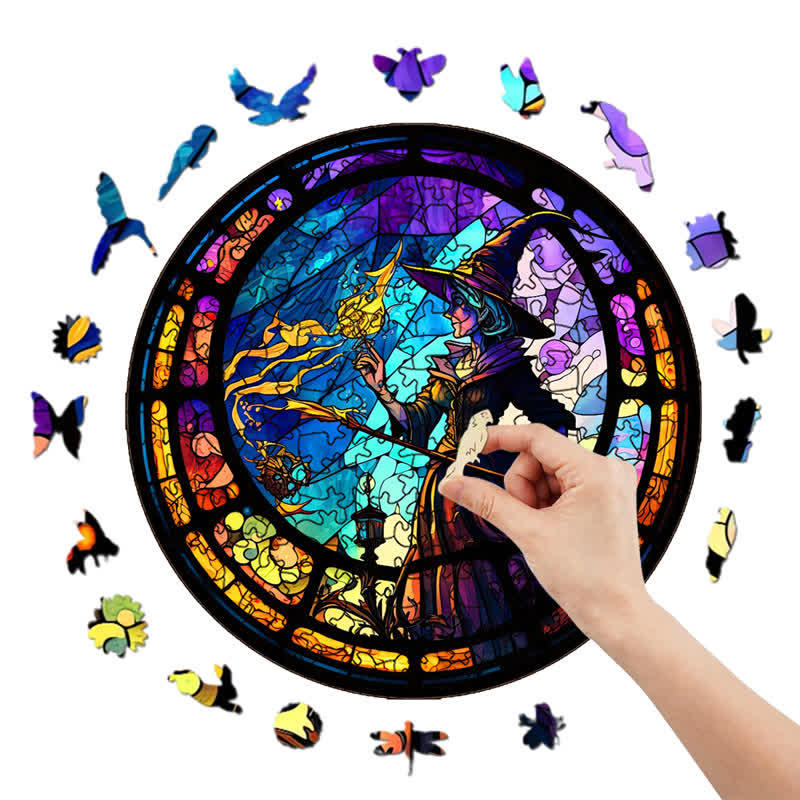 Rubbyoo Elegant Witch With Black Hat - Wooden Jigsaw Puzzle - image 8