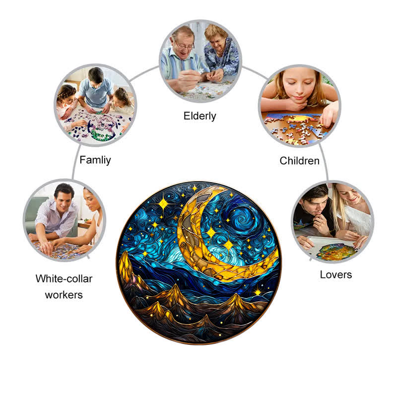 Rubbyoo Starry Night - Wooden Jigsaw Puzzle - image 5