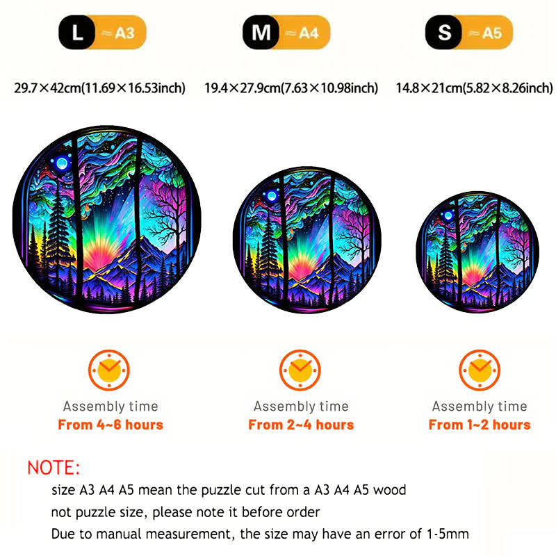 Rubbyoo Aurora Forest Mountain Night - Wooden Jigsaw Puzzle - image 2