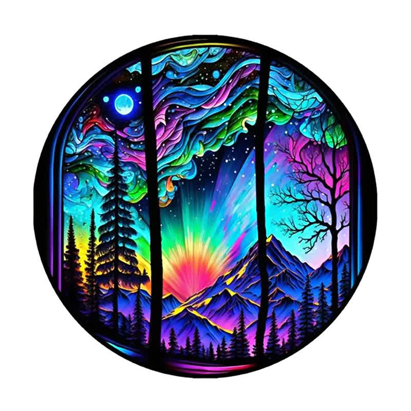 Rubbyoo Aurora Forest Mountain Night - Wooden Jigsaw Puzzle - A3 - Wooden Gift Packaging - image 0
