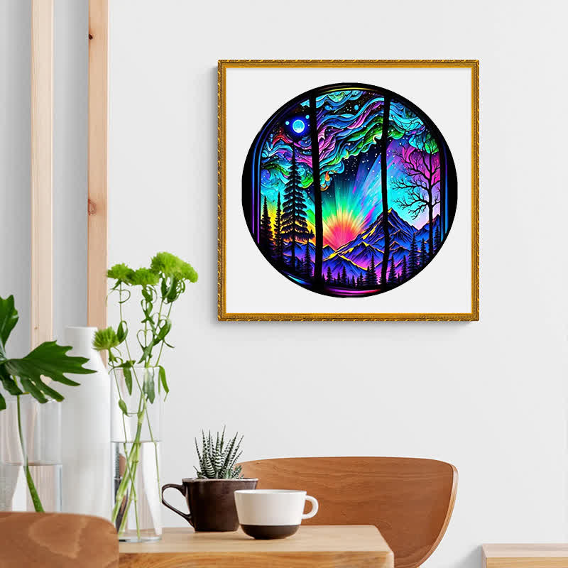 Rubbyoo Aurora Forest Mountain Night - Wooden Jigsaw Puzzle - image 5