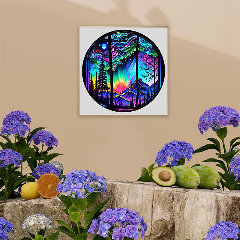 Rubbyoo Aurora Forest Mountain Night - Wooden Jigsaw Puzzle - image 7