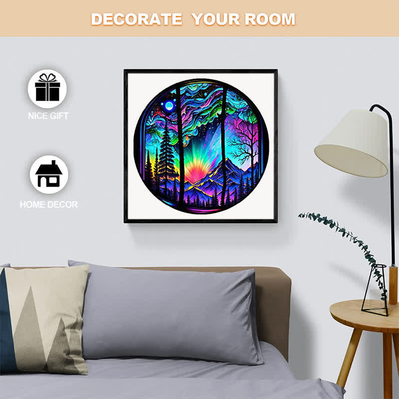 Rubbyoo Aurora Forest Mountain Night - Wooden Jigsaw Puzzle - image 3