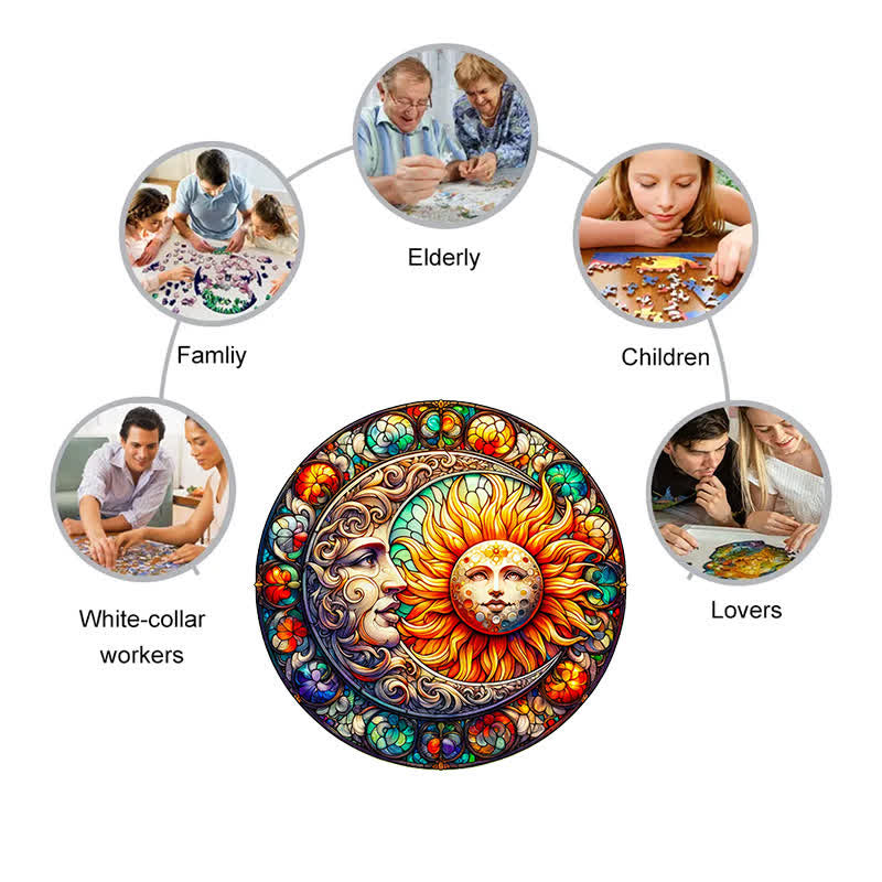 Rubbyoo Sun and Moon - Wooden Jigsaw Puzzle - image 6