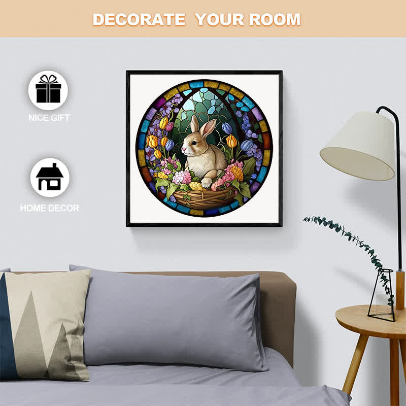 Rubbyoo Bunny Floral Basket Sign - Wooden Jigsaw Puzzle - image 4