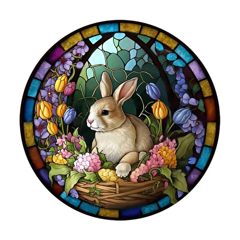 Rubbyoo Bunny Floral Basket Sign - Wooden Jigsaw Puzzle - A3 - Wooden Gift Packaging - image 0
