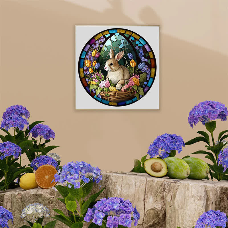 Rubbyoo Bunny Floral Basket Sign - Wooden Jigsaw Puzzle - image 7
