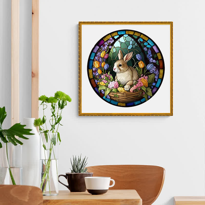 Rubbyoo Bunny Floral Basket Sign - Wooden Jigsaw Puzzle - image 6