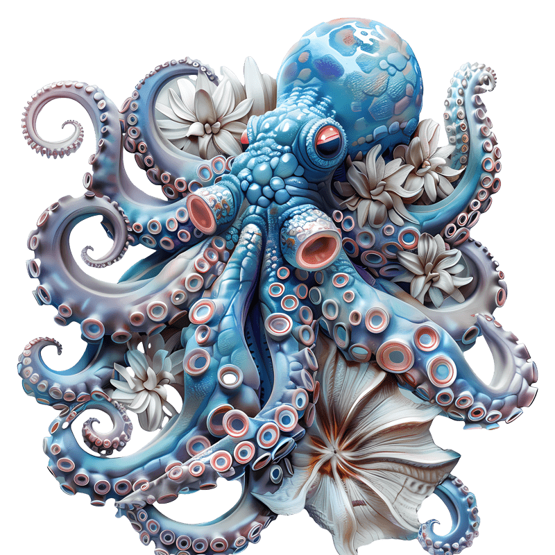 Rubbyoo Blue Octopus - Wooden Jigsaw Puzzle - A3 - Wooden Gift Packaging - image 0