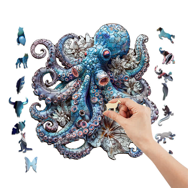 Rubbyoo Blue Octopus - Wooden Jigsaw Puzzle - image 7