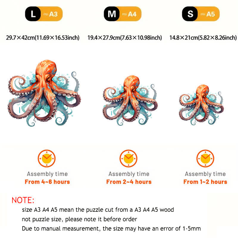 Rubbyoo Colorful Octopus - Wooden Jigsaw Puzzle - image 2