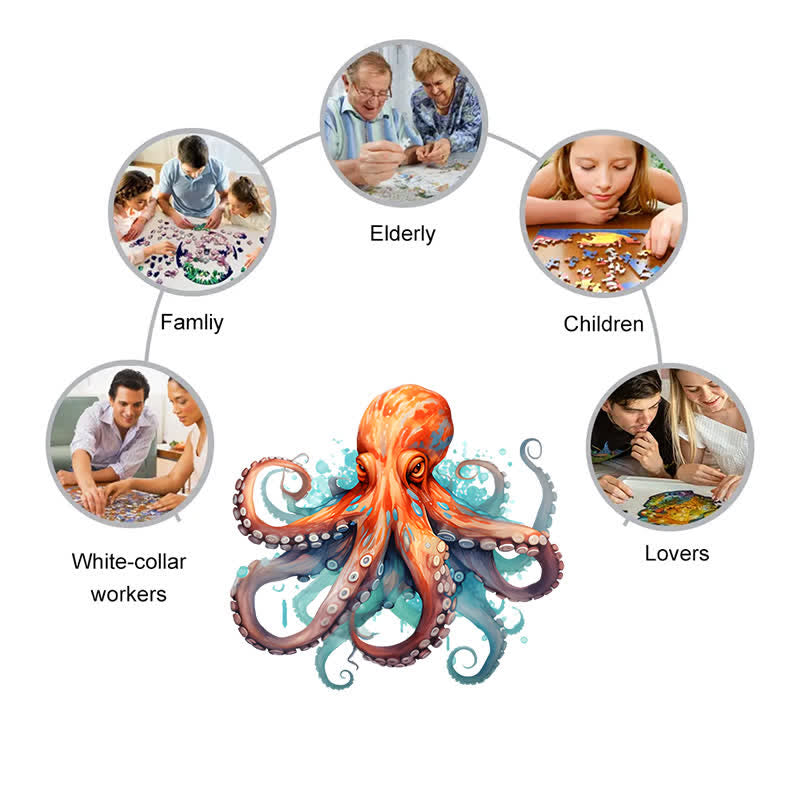 Rubbyoo Colorful Octopus - Wooden Jigsaw Puzzle - image 3