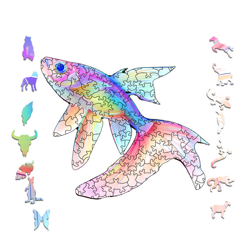 Rubbyoo Colorful rainbow fish - Wooden Jigsaw Puzzle - image 1