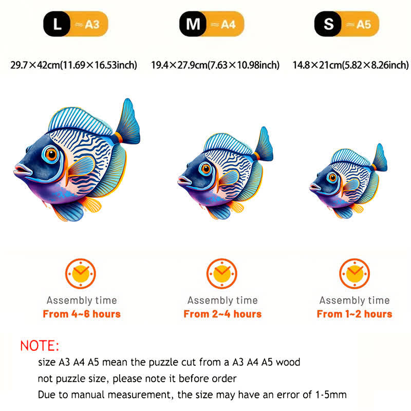 Rubbyoo Colorful Striped Fish - Wooden Jigsaw Puzzle - image 2