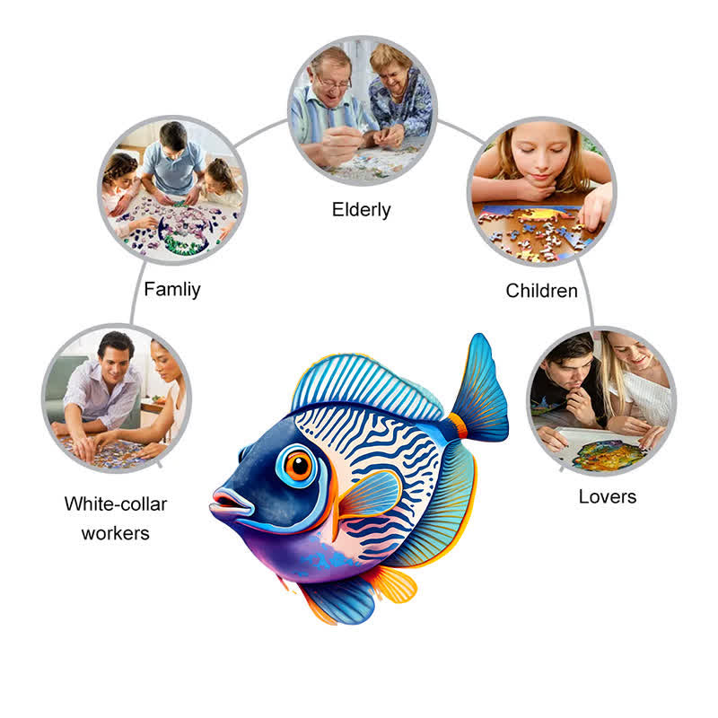 Rubbyoo Colorful Striped Fish - Wooden Jigsaw Puzzle - image 5