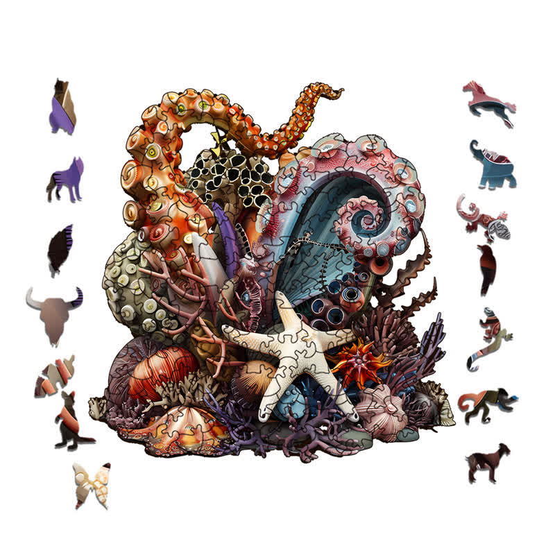 Rubbyoo Colorful Underwater Scene - Wooden Jigsaw Puzzle - image 1