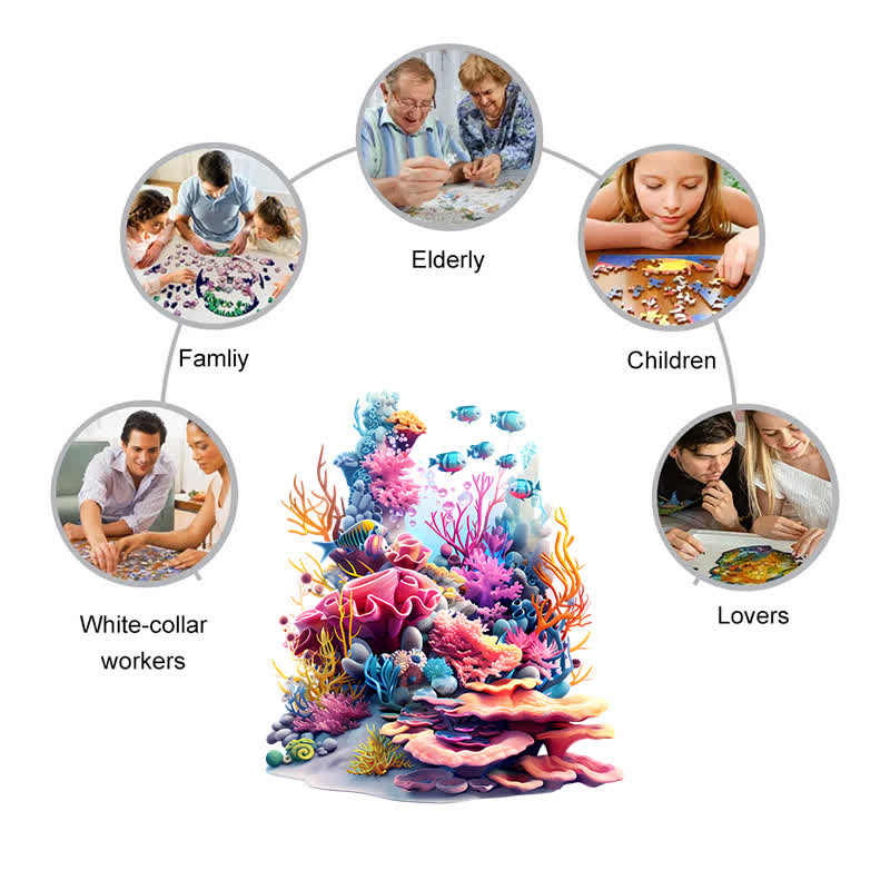 Rubbyoo Colorful And Diverse Marine Life - Wooden Jigsaw Puzzle - image 5