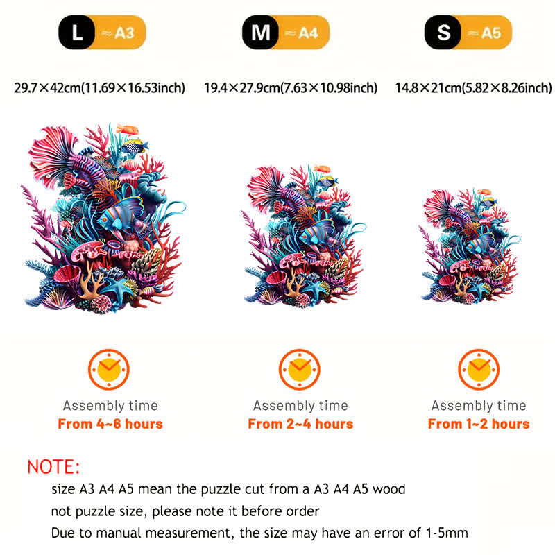 Rubbyoo Colorful Vibrant Corals With Lifelike Fish - Wooden Jigsaw Puzzle - image 2