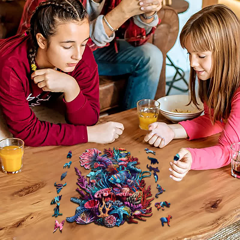 Rubbyoo Colorful Vibrant Corals With Lifelike Fish - Wooden Jigsaw Puzzle - image 5