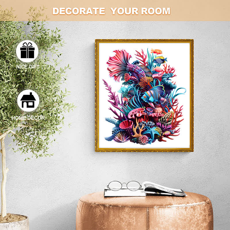 Rubbyoo Colorful Vibrant Corals With Lifelike Fish - Wooden Jigsaw Puzzle - image 7