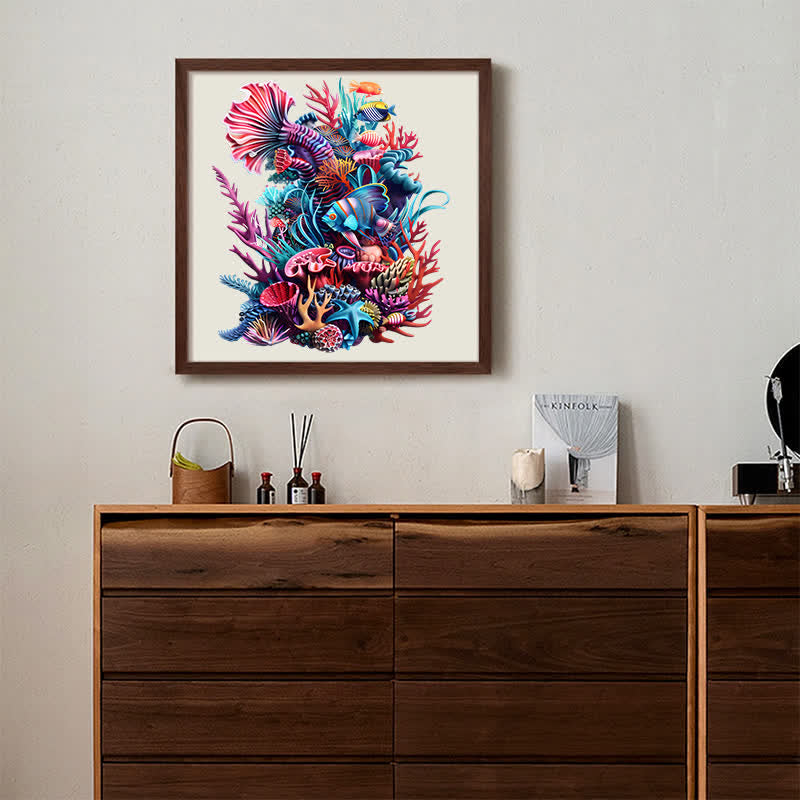 Rubbyoo Colorful Vibrant Corals With Lifelike Fish - Wooden Jigsaw Puzzle - image 6