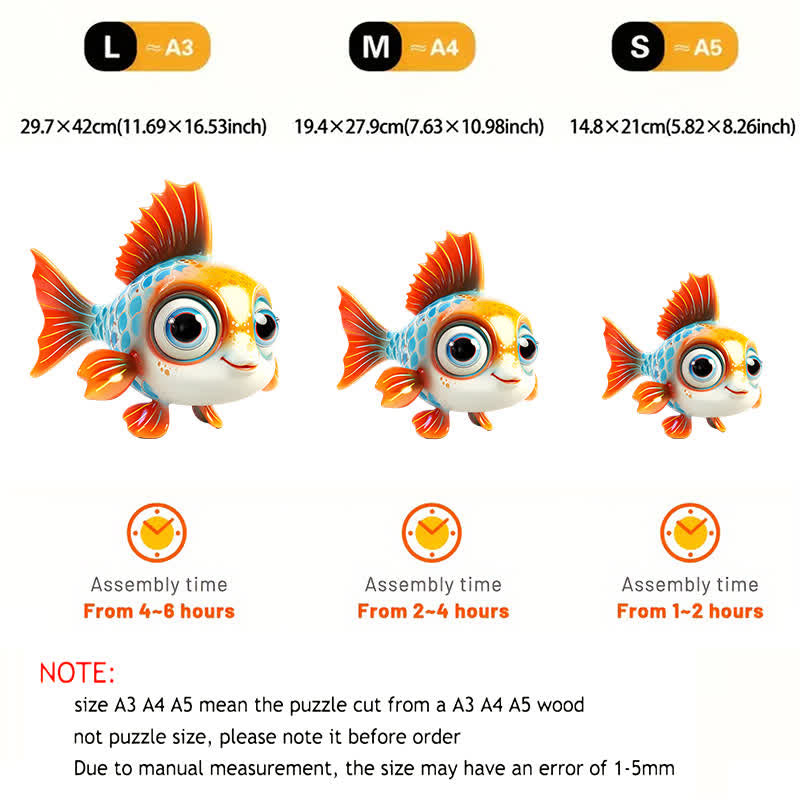 Rubbyoo Colorful Fish With Big Eyes And - Wooden Jigsaw Puzzle - image 2