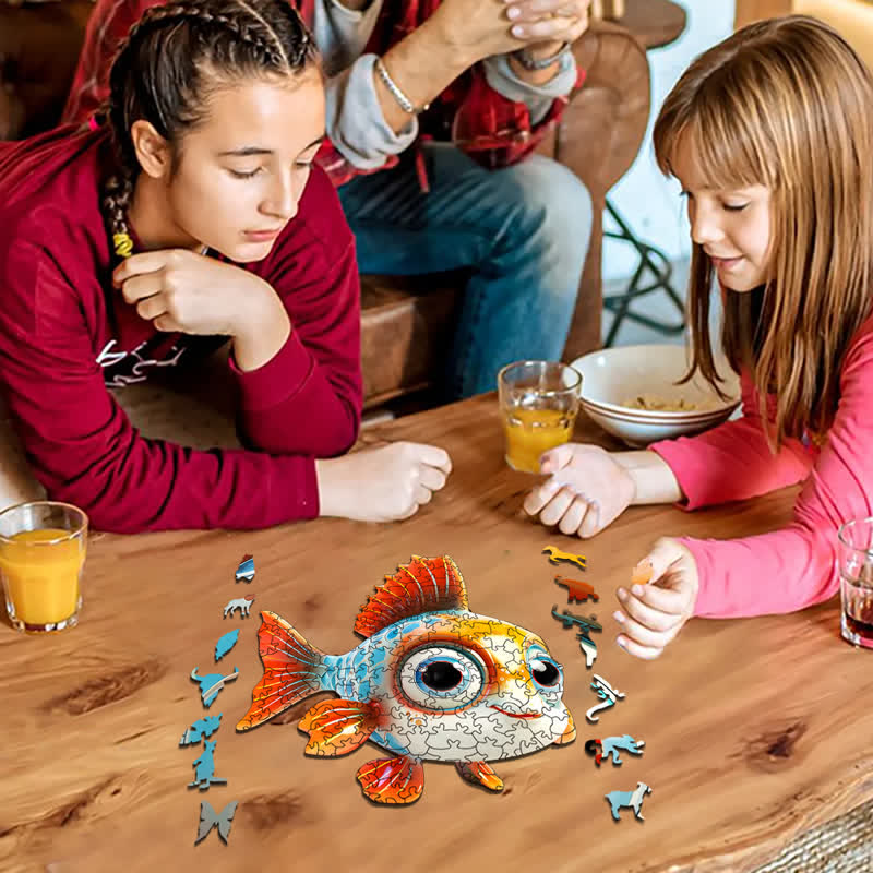 Rubbyoo Colorful Fish With Big Eyes And - Wooden Jigsaw Puzzle - image 3