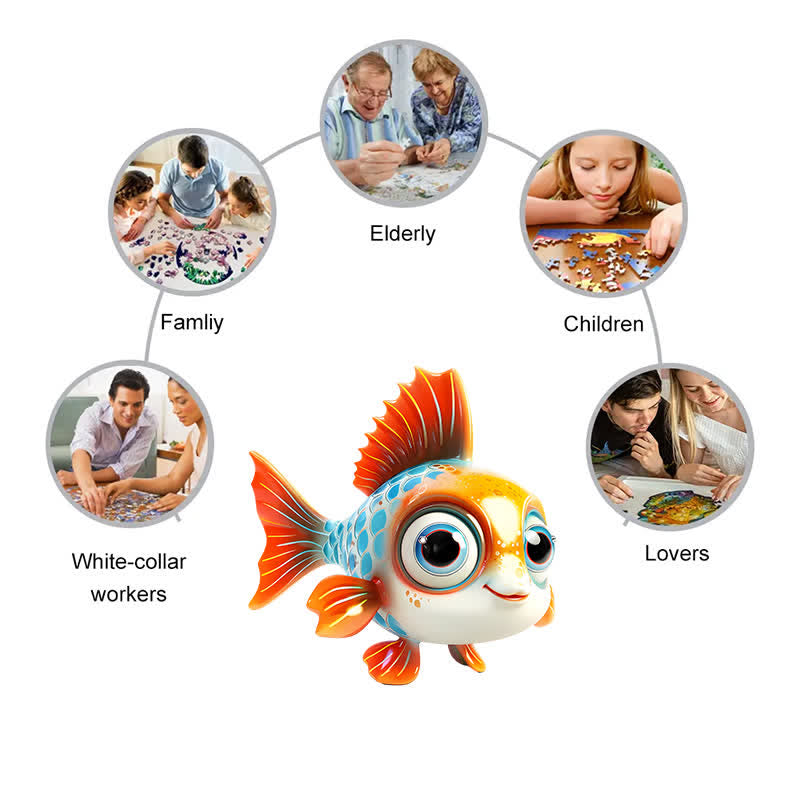 Rubbyoo Colorful Fish With Big Eyes And - Wooden Jigsaw Puzzle - image 4