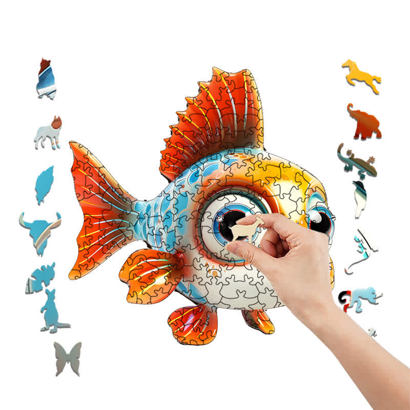 Rubbyoo Colorful Fish With Big Eyes And - Wooden Jigsaw Puzzle - image 8