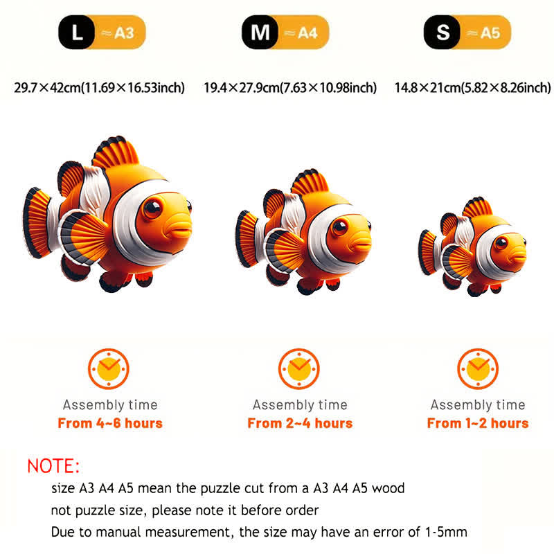 Rubbyoo Sea Animals Clown Fish - Wooden Jigsaw Puzzle - image 2