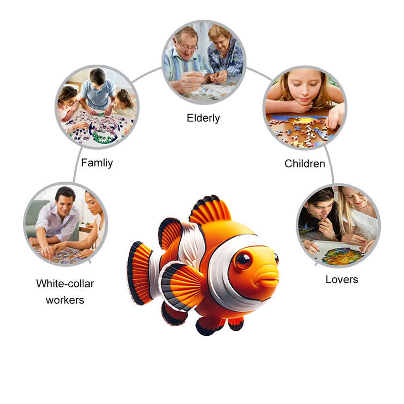 Rubbyoo Sea Animals Clown Fish - Wooden Jigsaw Puzzle - image 5