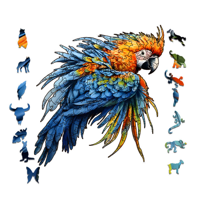 Rubbyoo  A Parrot S Intricate Plumage - Wooden Jigsaw Puzzle - image 1