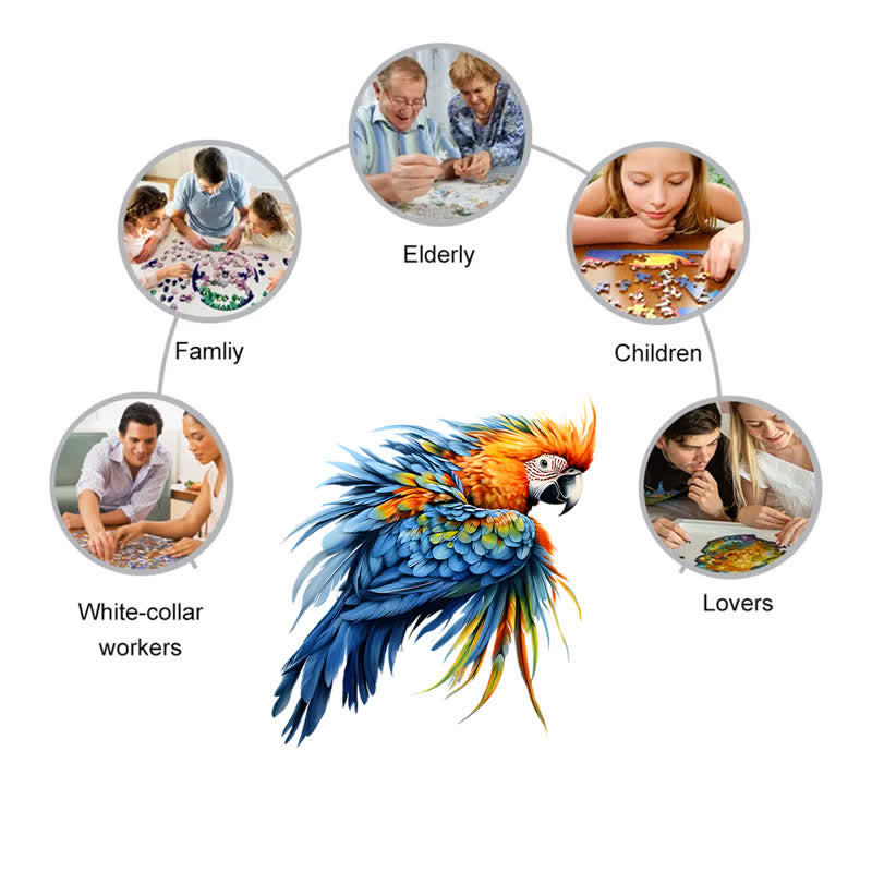 Rubbyoo  A Parrot S Intricate Plumage - Wooden Jigsaw Puzzle - image 5