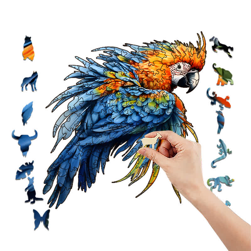 Rubbyoo  A Parrot S Intricate Plumage - Wooden Jigsaw Puzzle - image 6