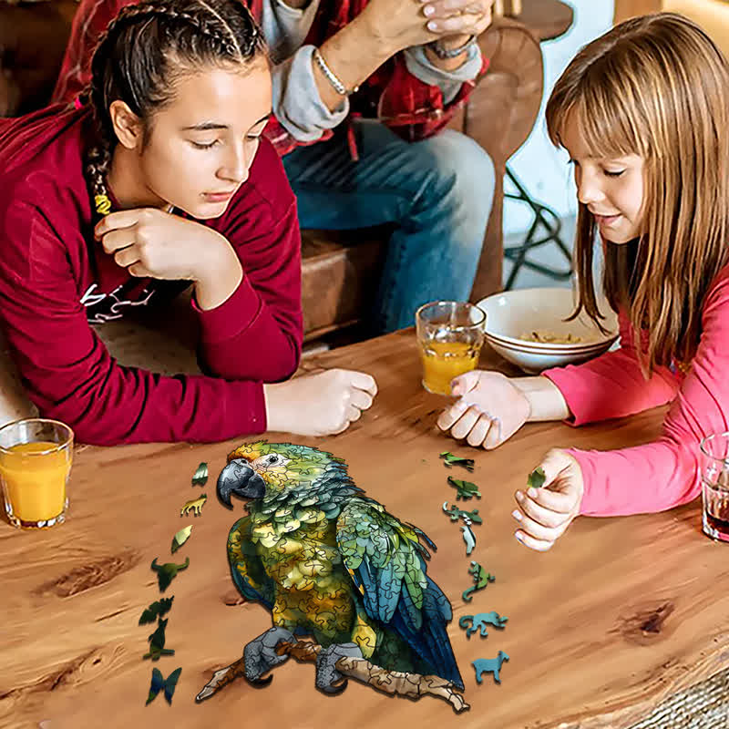 Rubbyoo Harpy Green Parrot - Wooden Jigsaw Puzzle - image 3