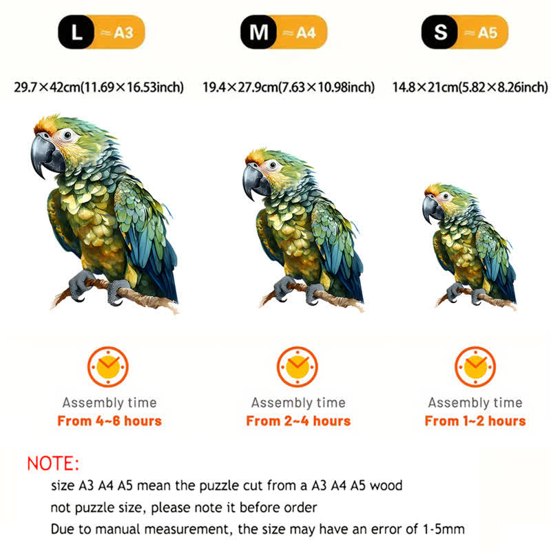 Rubbyoo Harpy Green Parrot - Wooden Jigsaw Puzzle - image 2