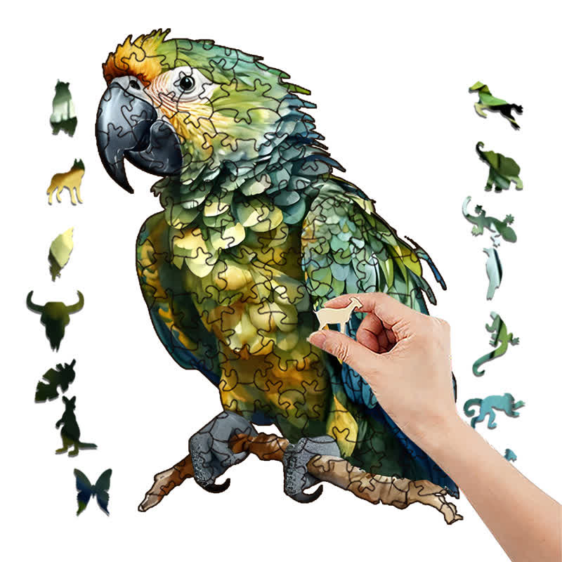 Rubbyoo Harpy Green Parrot - Wooden Jigsaw Puzzle - image 5