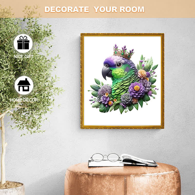 Rubbyoo Colorful Parrot With Crown - Wooden Jigsaw Puzzle - image 7