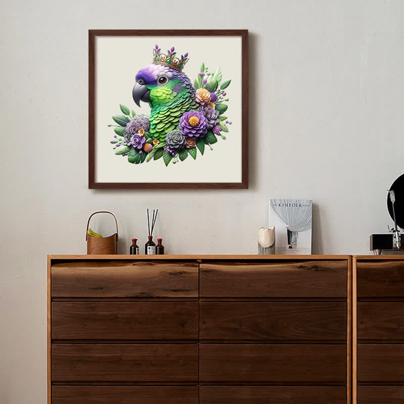 Rubbyoo Colorful Parrot With Crown - Wooden Jigsaw Puzzle - image 6