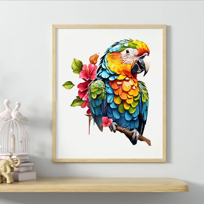Rubbyoo Colorful Parrot With Flowers - Wooden Jigsaw Puzzle - image 5