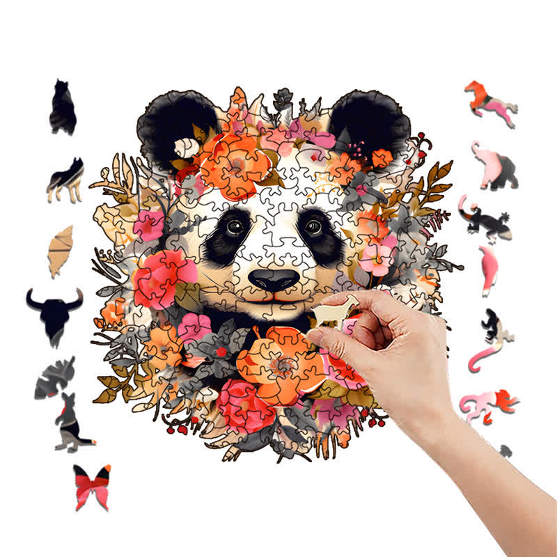 Rubbyoo Floral Panda Color -2 Wooden Jigsaw Puzzle - image 6
