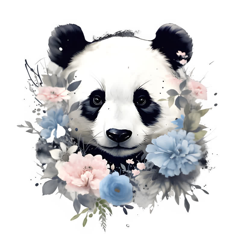 Rubbyoo Floral Panda Color - Wooden Jigsaw Puzzle - A3 - Wooden Gift Packaging - image 0