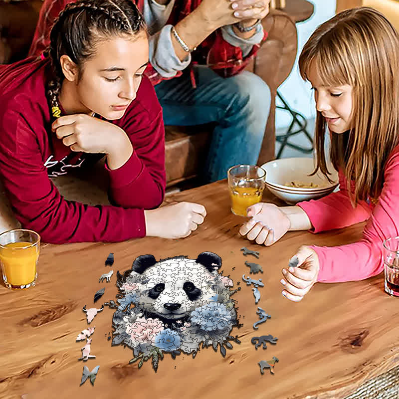 Rubbyoo Floral Panda Color - Wooden Jigsaw Puzzle - image 3