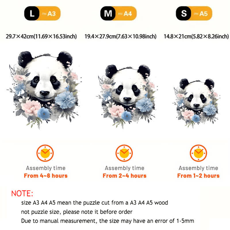 Rubbyoo Floral Panda Color - Wooden Jigsaw Puzzle - image 2