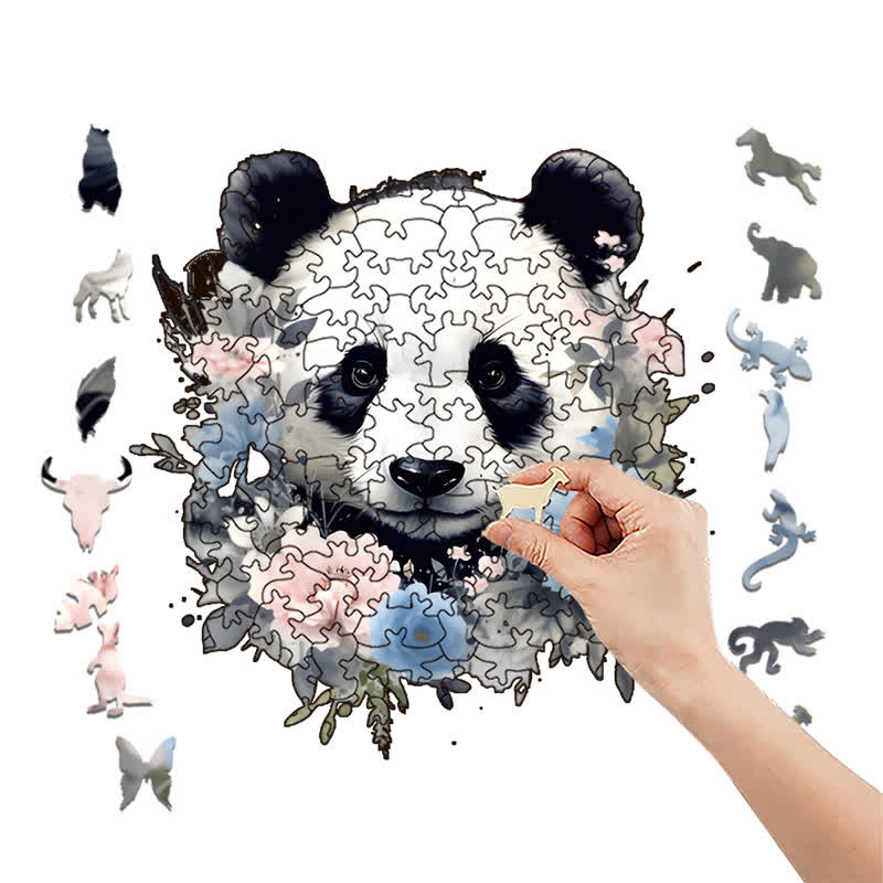 Rubbyoo Floral Panda Color - Wooden Jigsaw Puzzle - image 6